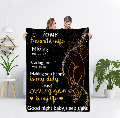 "Making You Happy is My Duty" Personalized Love Letter Blanket to Wife from Husband Warm Gift