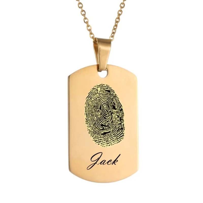 Personalised Engraved Fingerprint Necklace