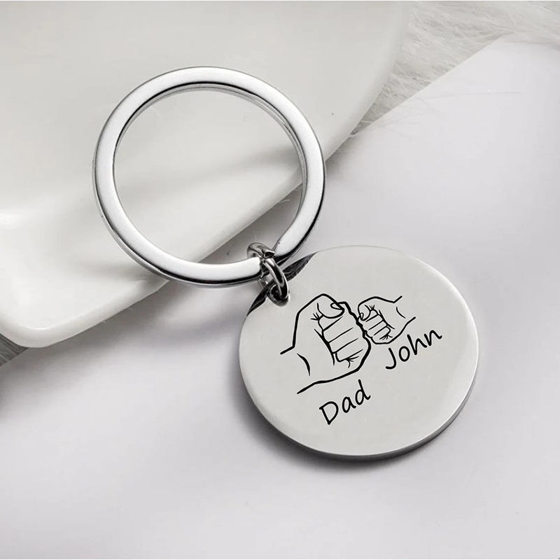Personalized Name Fist Keychain for Father's Day
