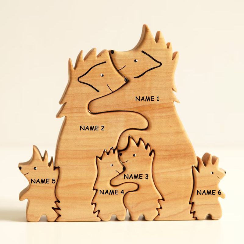Personalized Customized Names Cute Hedgehog Family Puzzle Warm Decoration