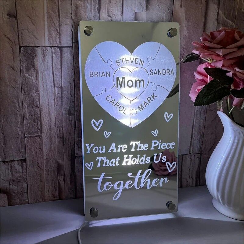 Personalized Led Mirror With Customized Name Sets For Mother’s Day