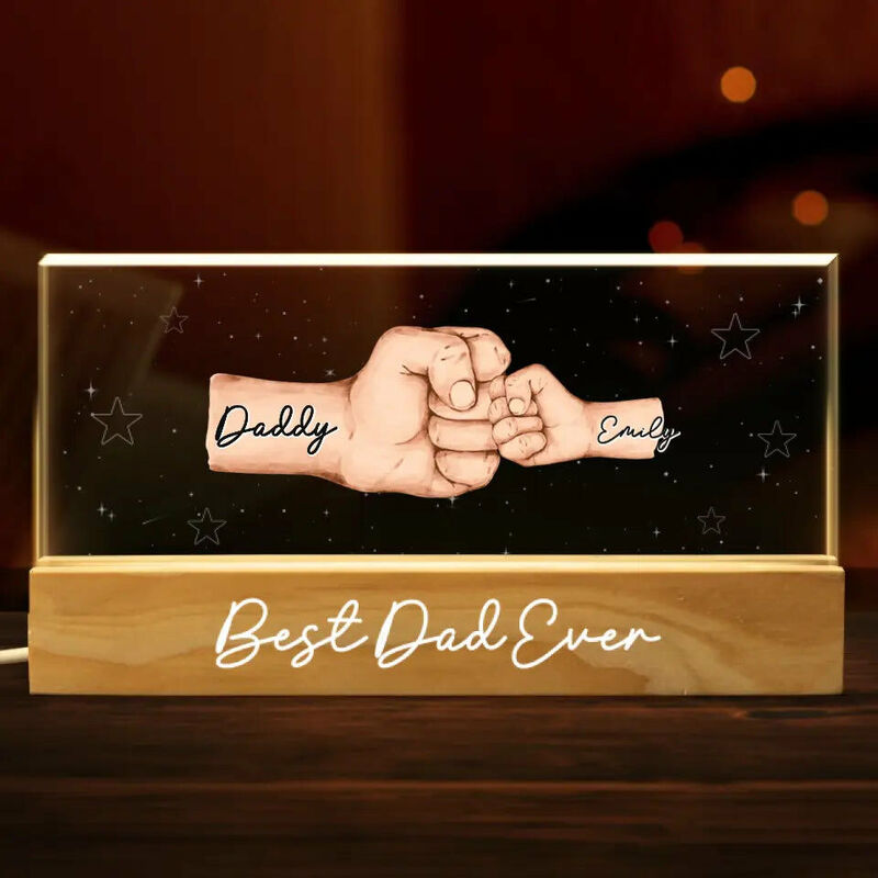 Personalized Led Lights With Fist Pattern Cool Gifts For Father's Day