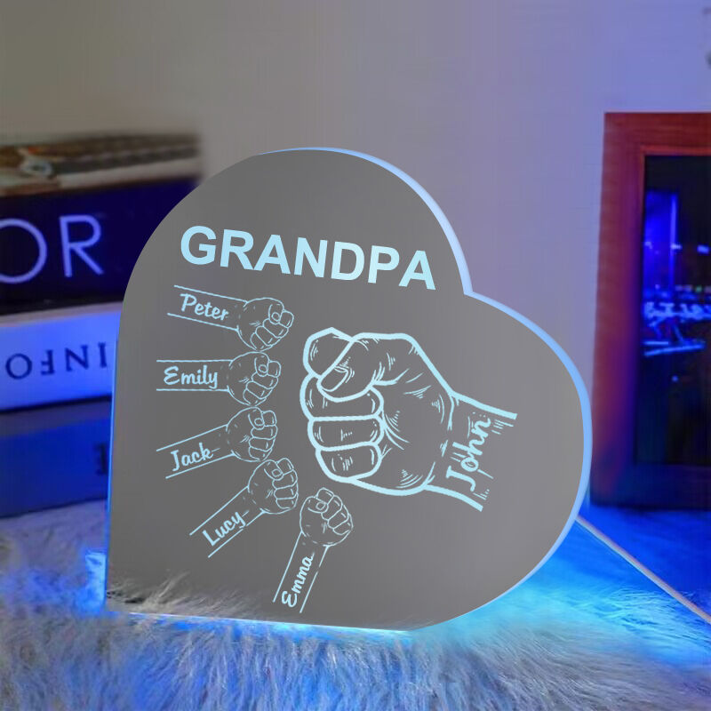 Personalized Heart Shaped Mirror Light Cool Christmas Gift For The Best Dad