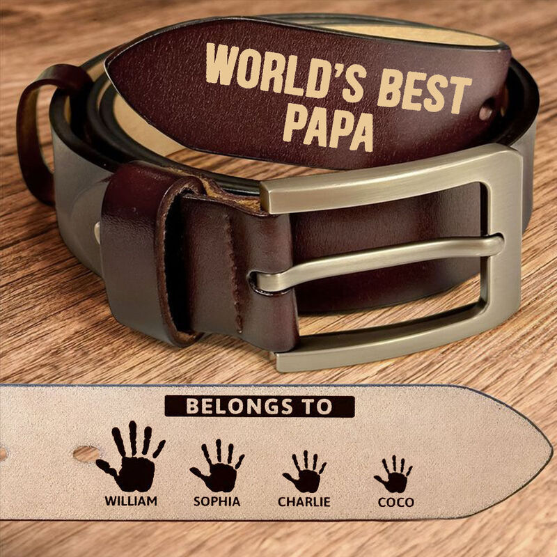 Cinturón de cuero personalizado "El mejor papá del mundo": un regalo conmovedor para el Día del Padre