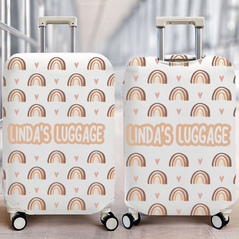 Personalized Luggage Cover with Rainbow Pattern Gift for Travel Lovers