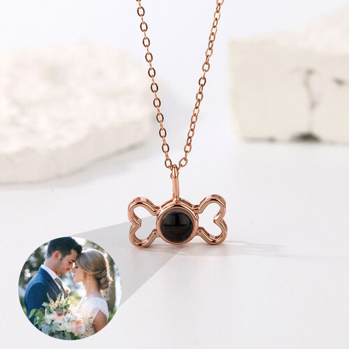 Personalized Cute Bone Photo Projection Necklace Gift for Friends