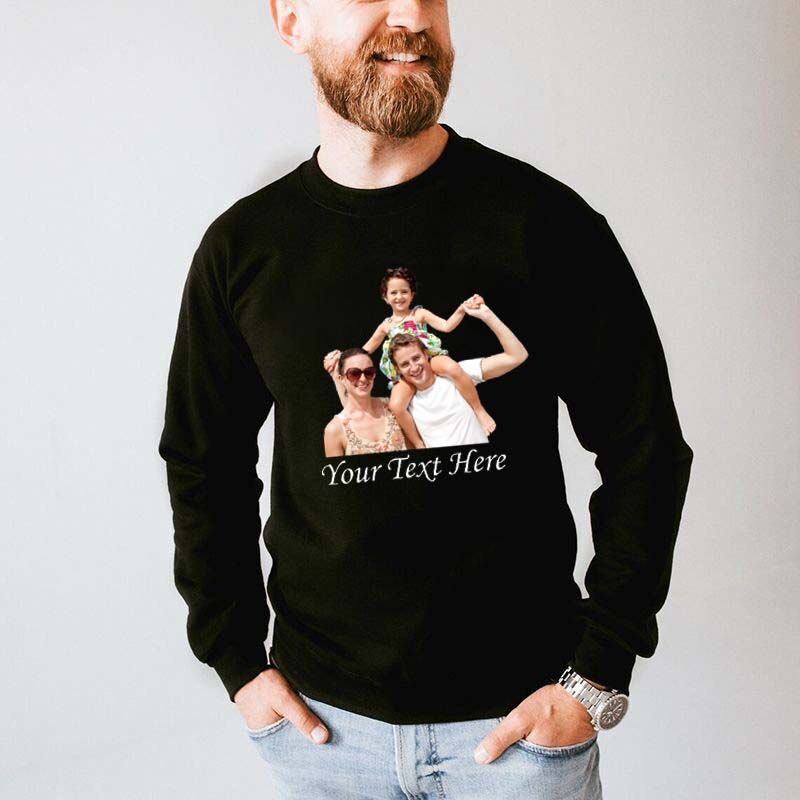 Personalized Sweatshirt with Custom Picture and Inscription Great Gift for Dad