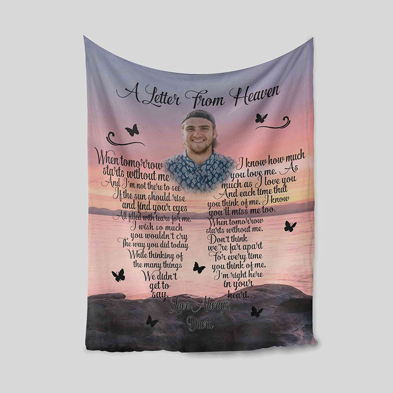Personalized Picture Blanket with Beautiful Sunset Pattern Precious Gift for Friends