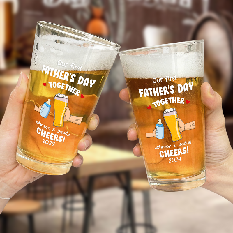 “Our First Father's Day”Personalized Beer Mug Gifts For Dad