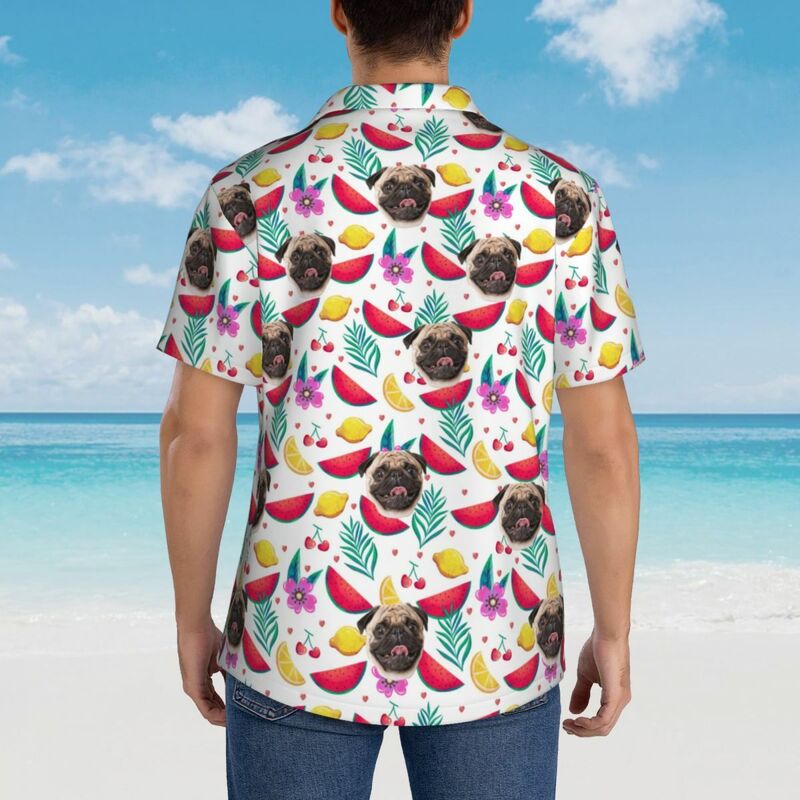 Camicia hawaiana tropicale unisex personalizzata per animali domestici