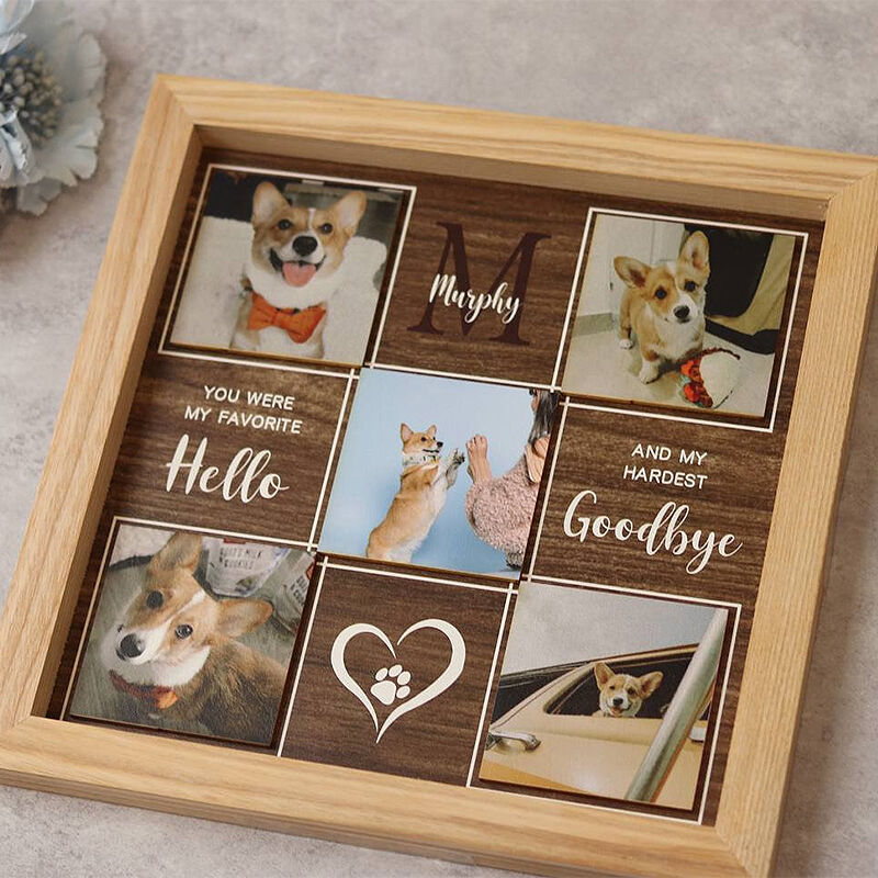 Personalized Frame Custom Pet Photos You Were My Hardest Goodbye Memorial Gift for Pet Lovers
