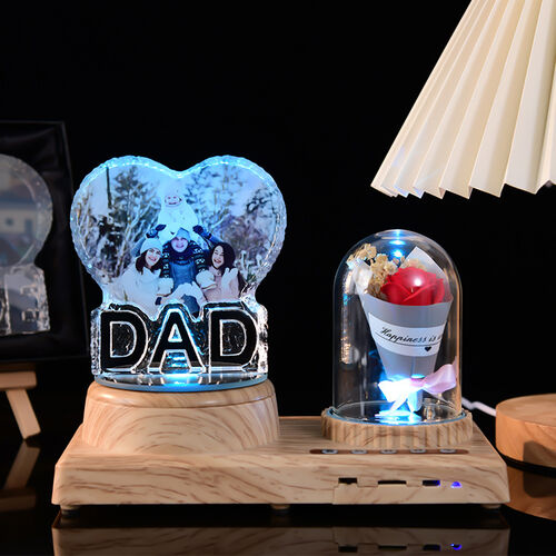 Personalisiertes Farbe Kristall Licht Bluetooth Lautsprecher-Für DAD