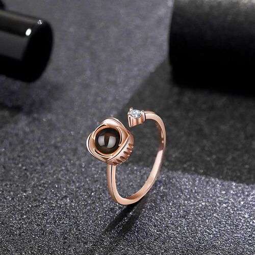 Personalized Photo Projection Rose Rings