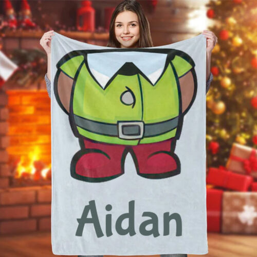 Custom Name Blanket Christmas Fat Elf Fun Blanket Gift for Best Friend