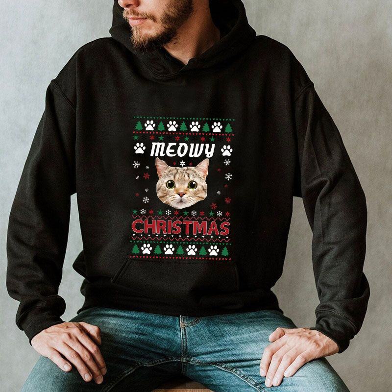 Personalized Hoodie with Custom Pet Picture and Name Perfect Christmas Gift for Pet Lover