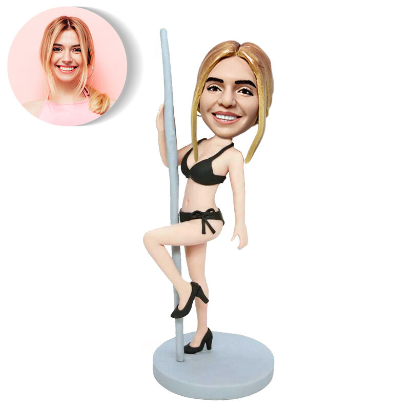 Custom Bobblehead Pole Dancing Lady Giving Her Gift