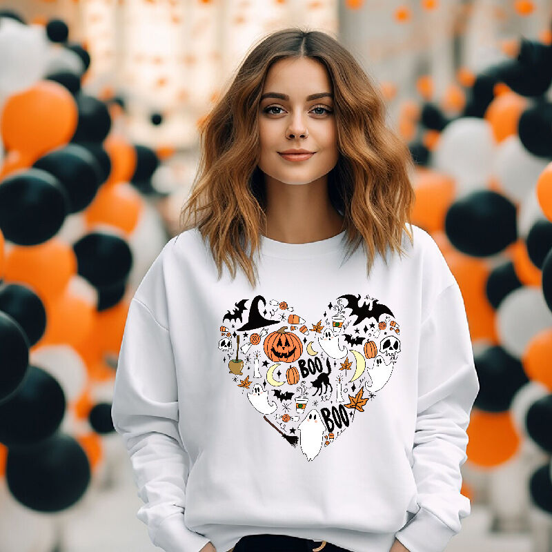 Exquisite Design Sweatshirt with Broom Pattern Warm Gift for Her