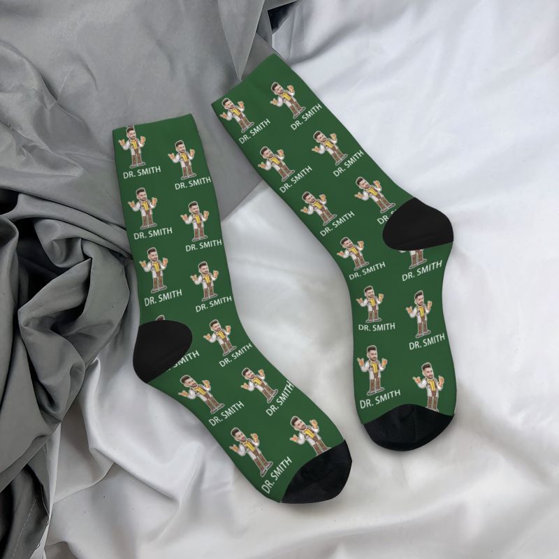 Gepersonaliseerde sokken met foto's als een grappig cadeau