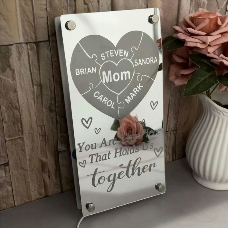 Personalized Led Mirror With Customized Name Sets For Mother’s Day