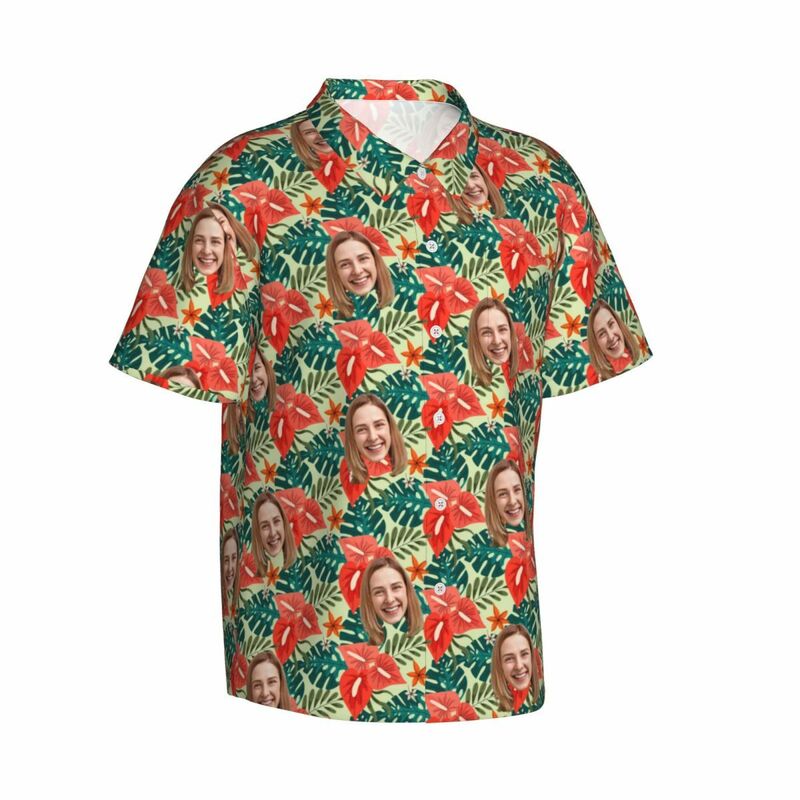 Camisa Hawaiana Personalizada Estilo Tropical Top de Vacaciones Unisex