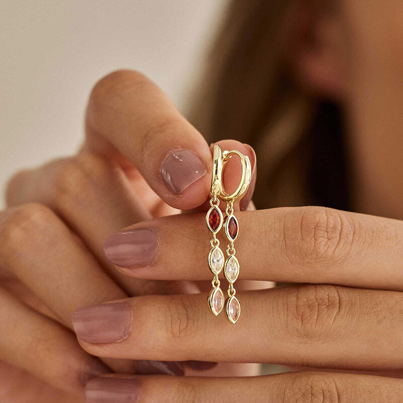 Personalized Birthstone Earrings Simple Gift for Birthday