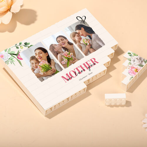 Puzzle a blocchi di costruzione e immagine personalizzata Regalo per la festa della mamma