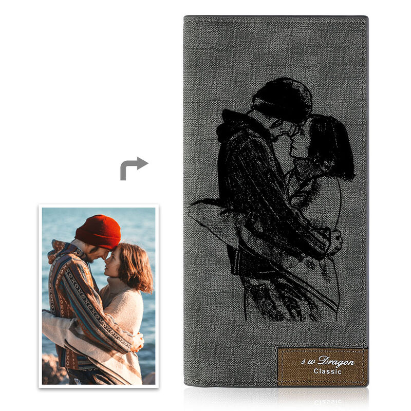 "Miracles" Custom Engraved Photo Long Style Wallet