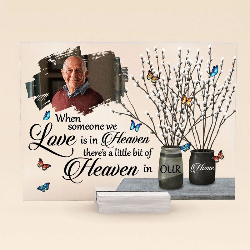 Personalized Acrylic Photo Plaque Someone We Love Is In Heaven In Our Home Memorial Gift for Family