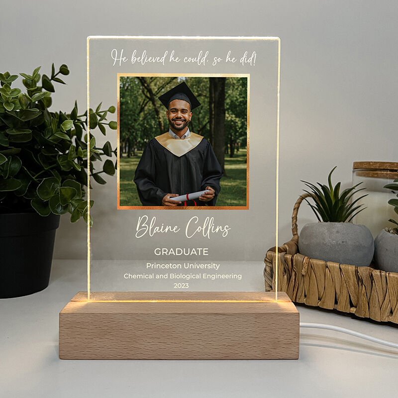 Personalized Picture Night Light Precious Present for Graduation