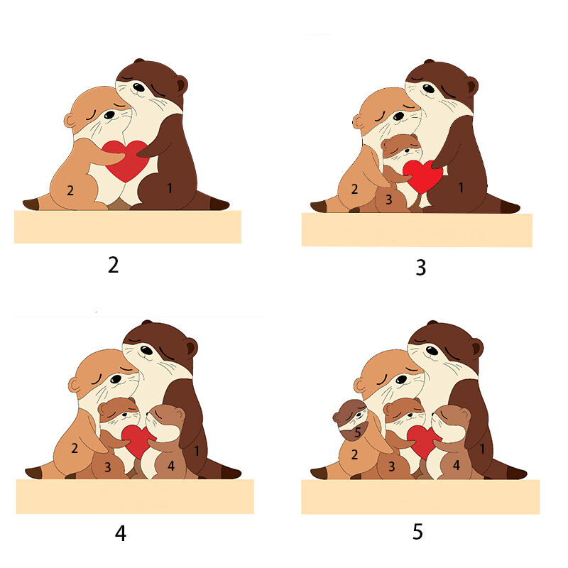 Personalized Wooden Mouse Family Puzzle Cute Gift For Christmas