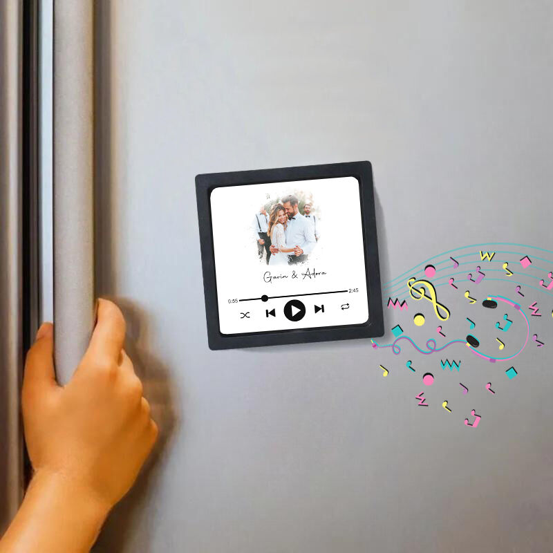 Personalisiertes Musik-Kühlschankmagnet Mit Individuellem Bild Einzigartiges Design-Geschenk für das Paar