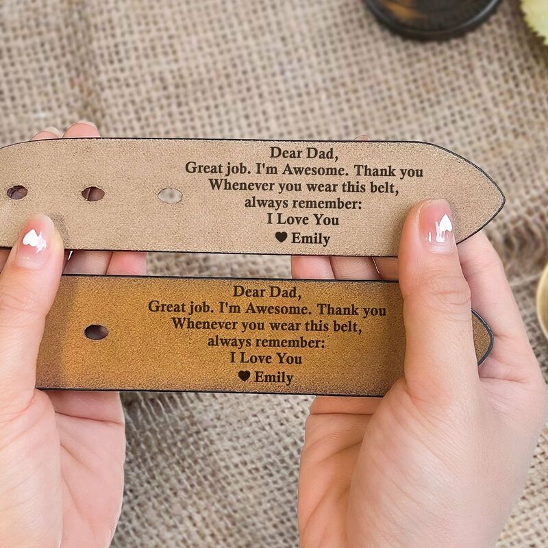 Custom Handmade Belts Practical Engraved Belts Father's Day Gifts for Dad