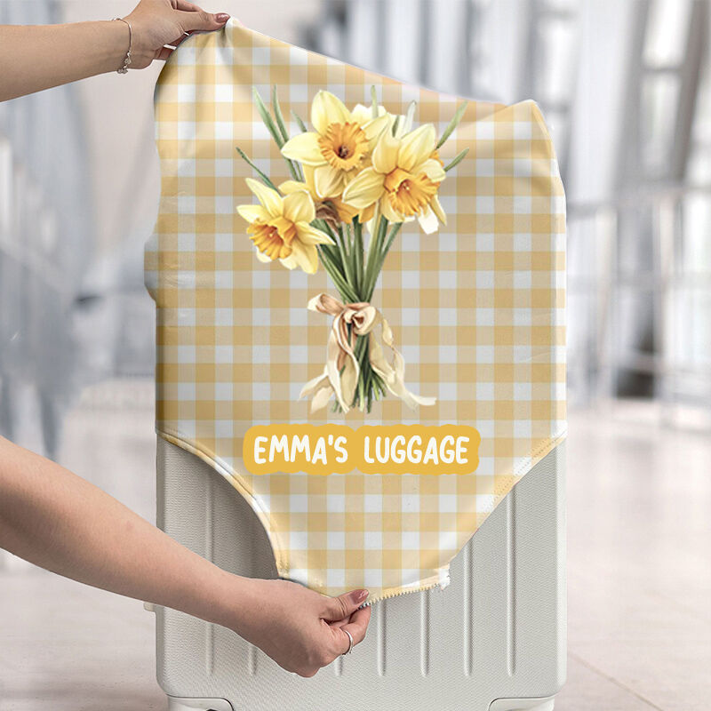 Personalized Luggage Cover Custom Birthday Flower Gift for Birthday