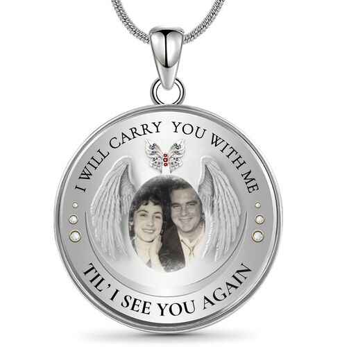 Collana Commemorativa Con Foto Personalizzata Ti Porterò Con Me