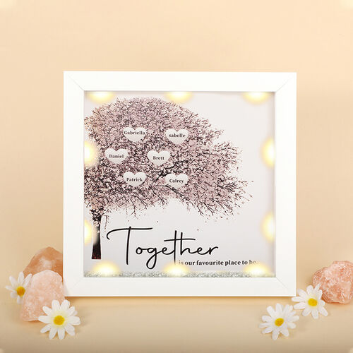 "Together Is Our Favorite Place To Be" Personalized Night Light Family Tree Frame