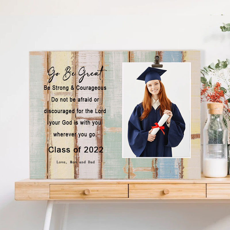 Personalized Picture Frame Graduation Gift for Teenager"Go be Great"