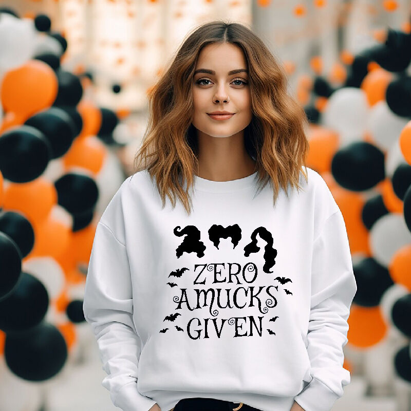 Trendy Sweatshirt for Women "Zero A Mucks Given"