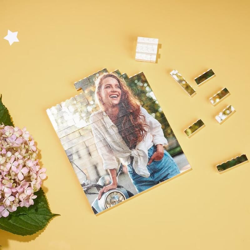Gepersonaliseerde blokpuzzel aangepaste paar foto's voor Valentijnsdag
