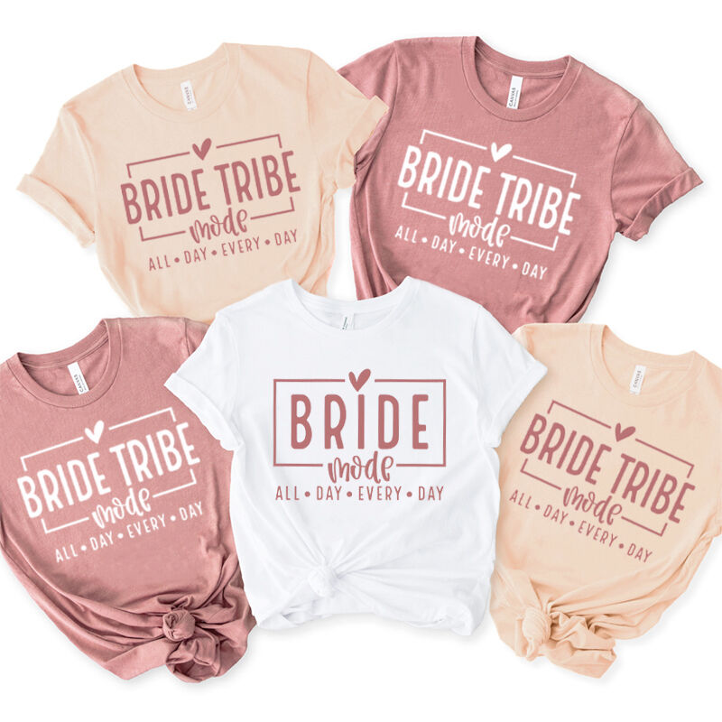 Personalized T-shirt Bride Tribe Mode Bridal Fun Bachelorette Shirts Gift for Friends