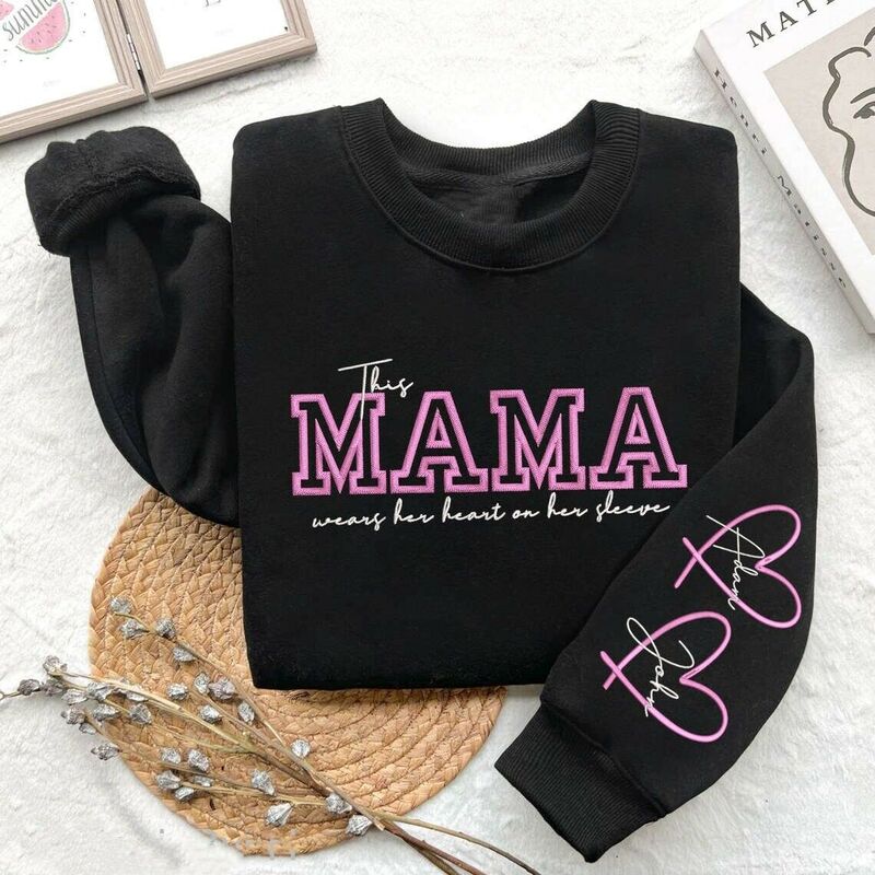 Personalisiertes besticktes Sweatshirt mit individuellem Titel Warmes Geschenk zum Muttertag