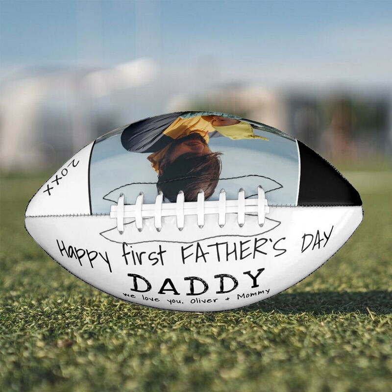 Customized Football "Happy First Father's Day" Exclusive Gift for New Dad