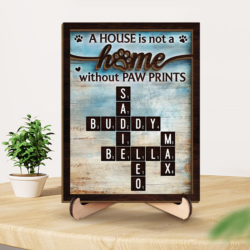 Personalized Scrabble Frame A House Is Not A Home without Paw Prints Creative Gift for Pet Lovers