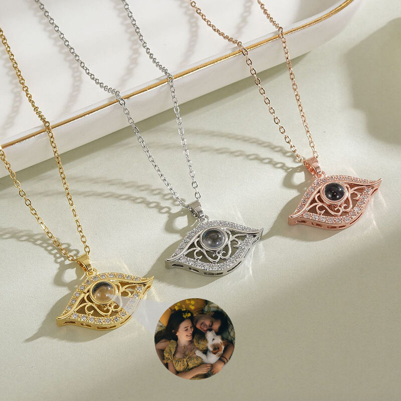 Collana personalizzata con immagine della proiezione del malocchio Regalo caldo per i membri della famiglia