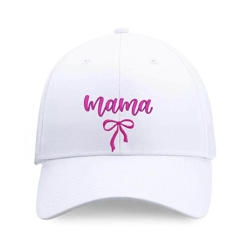 Personalized Hat Embroidered Custom Nickname with Bow Design Exquisite Gift for Her Mom