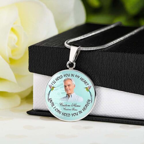 "I'll Hold You in My Heart " Custom Photo Memorial Necklace