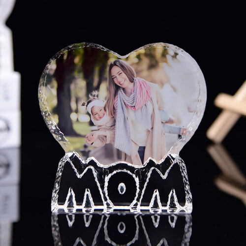 Cornice in cristallo per foto a forma di cuore personalizzata regalo per madre
