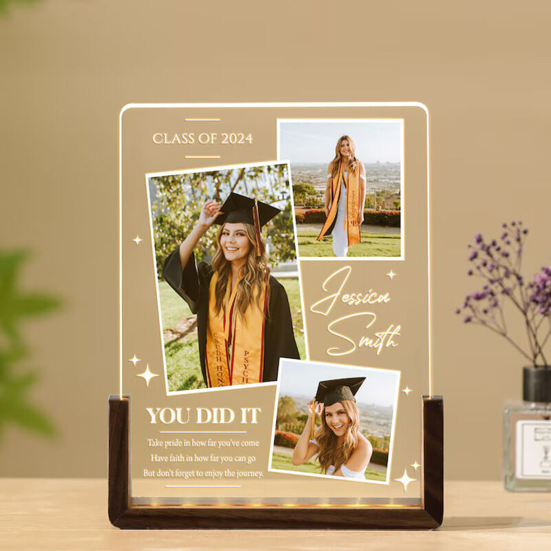 Personalized Picture Night Light Book Shaped Best Gift for Graduation