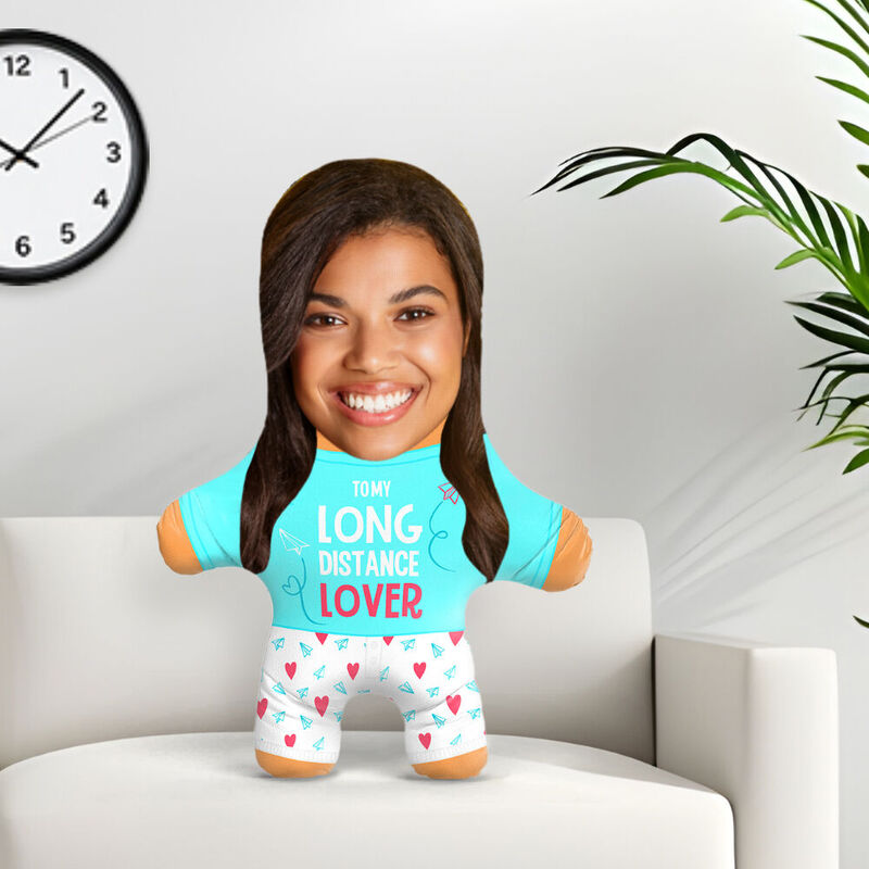 Almohada Personalizada con Foto "Para Mi Amor a Distancia" - Regalo de San Valentín para Él
