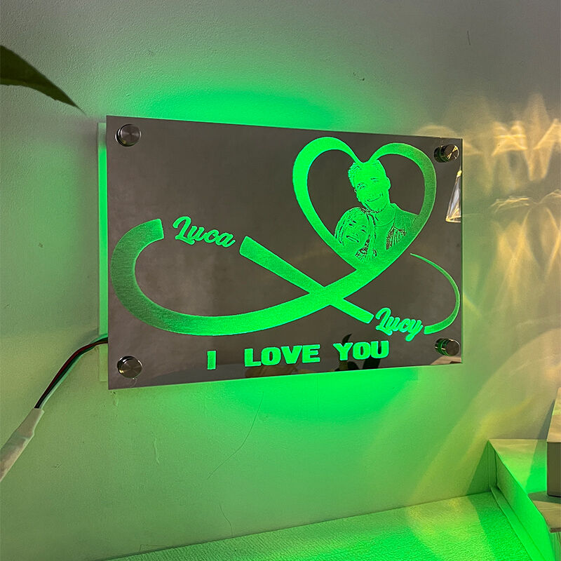 Personalized Mirror Lamp Customized Couple Photo Romantic Valentine's Day Gift