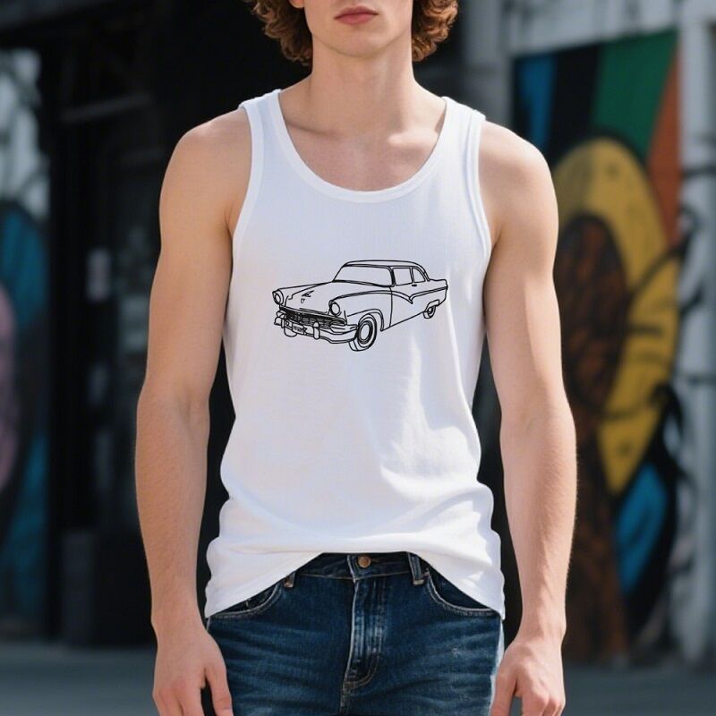 Personalized Tank Top Custom Car Photo Cool Outline Design Attractive Gift for Car Lovers